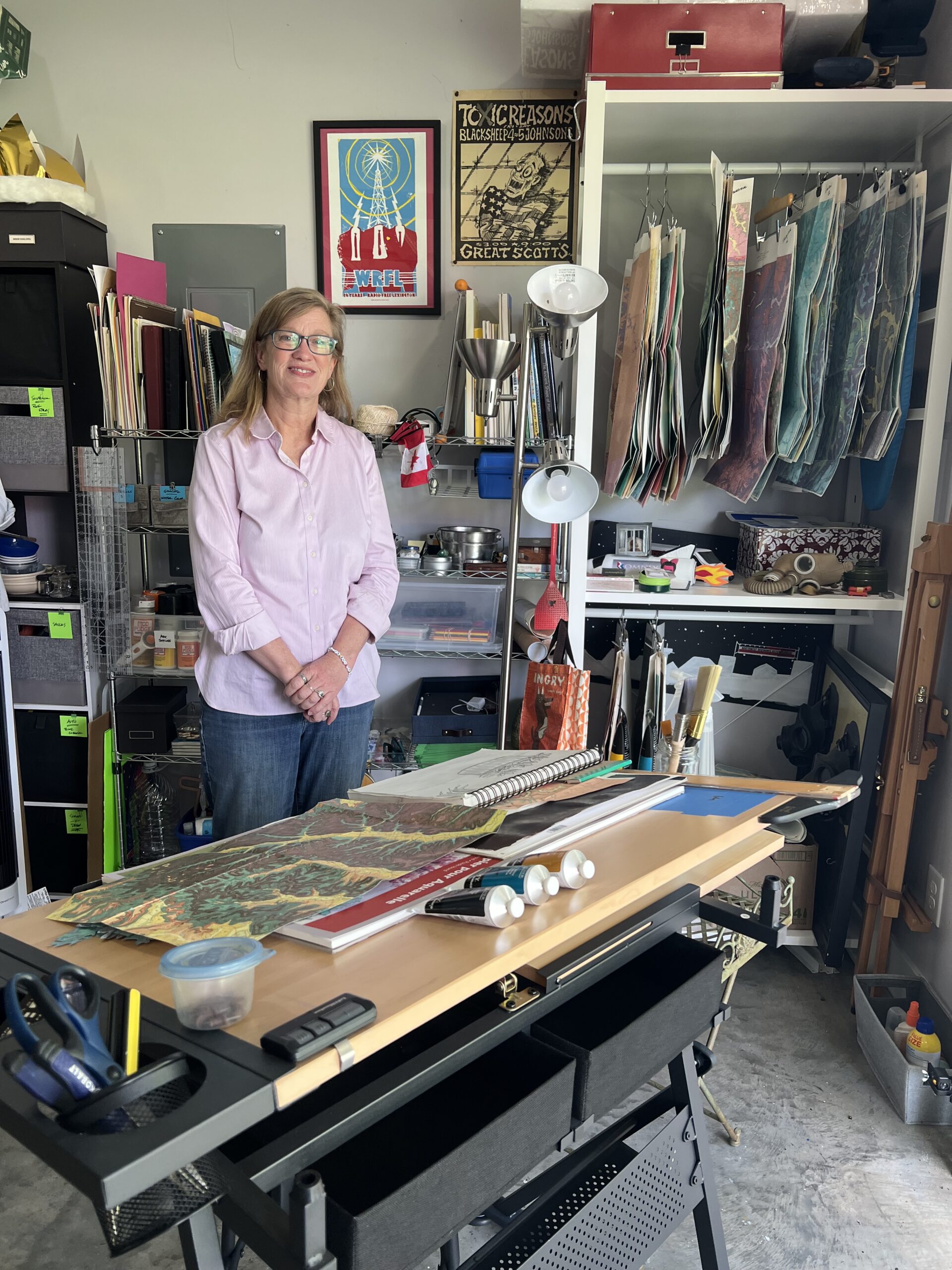 Carrie Tipton in her home art studio.